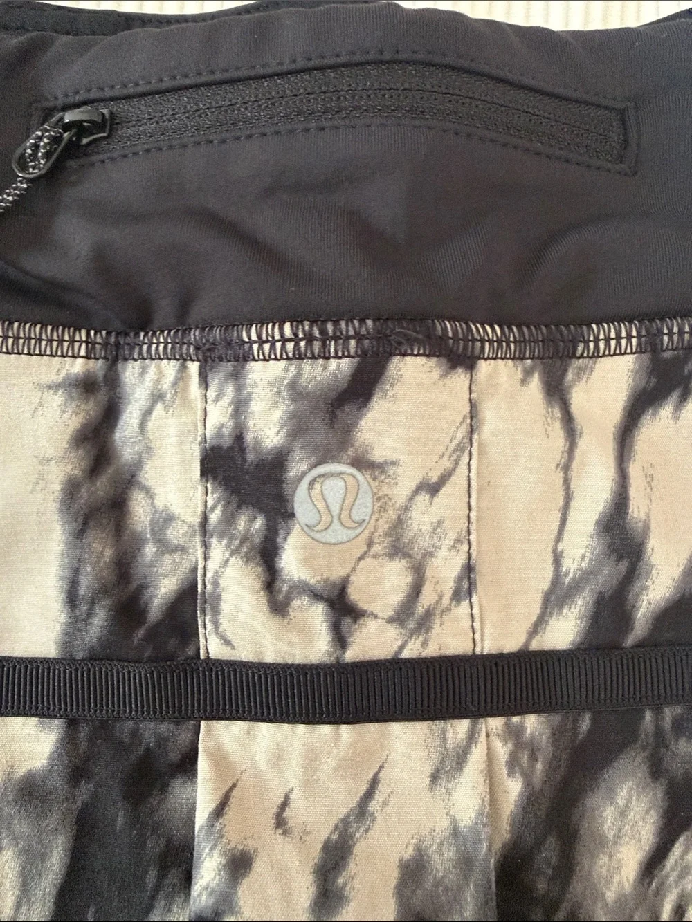 lululemon athletica Black and White Tie-Dye Skater Skort